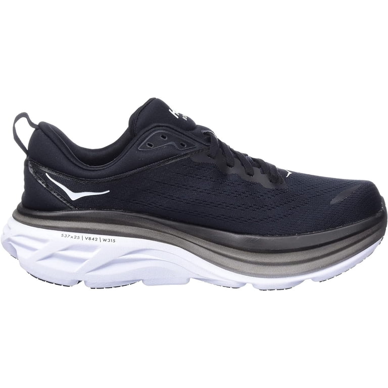 Hoka One Mens Bondi 8 Road Running Shoes - Black/White - 10  display picture 1