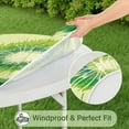 thumbnail image 5 of Green Tie Dye Pattern Round Fitted Tablecloth with Elastic Edge,Dining Table Cover Waterproof,Outdoor Round Tablecloth for Camping,Dining,Indoor and Outdoor, 5 of 7