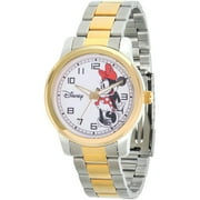 Minnie Mouse Women's Two Tone Silver and Gold Alloy Watch, Silver and Gold Stainless Steel Bracelet