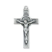 McVan L9121 1.24 x 0.7 x 0.13 in. Sterling Silver St. Benedict Crucifix Pendant