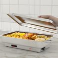 thumbnail image 4 of 2-pack electric chafing dish buffet set 9qt stainless steel food warmers con digital temperature control including 1 tamaño completo-size y 2 half-size pans, 4 of 7