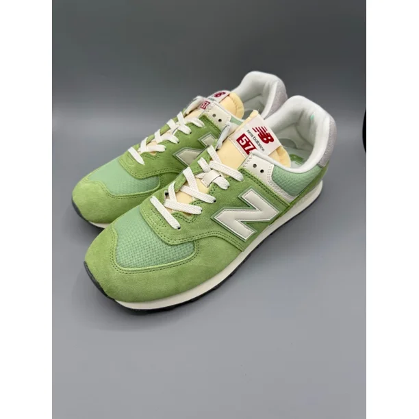 Men's New Balance 574 Classics Lime Green White Casual Athletic Sneaker-U574RCC