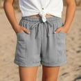 thumbnail image 4 of LUOGENLI Shorts Athlétiques pour Filles Rouges Shorts Décontractés pour Filles avec Poches Mode Confortables Taille Élastique Été Jeu (Gris Taille 10-11 Ans), 4 of 7