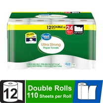 Great Value Ultra Strong Paper Towels, White, 12 Double Rolls