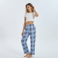 thumbnail image 4 of HEARNICE Women's Pajama Pants, Soft Long Casual Pajama Lounge Bottoms, Knit Sleep Pants with Pockets(LIGHT BLUE PLAID, L), 4 of 6