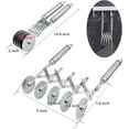 thumbnail image 3 of Bueautybox 5 Wheel Pastry Cutter Stainless Pizza Slicer Multi-Round Dough Cutter Roller Cookie Pastry Knife Divider with Handle, 3 of 7