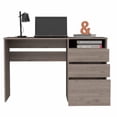 thumbnail image 2 of Echo Light Gray Computer Desk with Three Drawers, 2 of 5