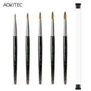 Aokitec Kolinsky Acrylic Nail Brush Black Shiny Handle Nail Art Pen Size #6-#14