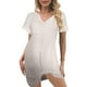 thumbnail image 1 of Vestido de punto para mujer - Vestido corto de playa con cuello en V y manga corta para piscina/fiesta en la playa, 1 of 4