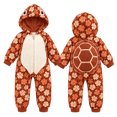 thumbnail image 4 of LIIPEE Baby Casual Cartoon Animal Zip Up Jumpsuit Boys Girls Fall Winter Cozy Cute Long Sleeve Hooded Romper, 4 of 6