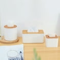 thumbnail image 4 of Travelwant Wood Tissue Box Cover for Disposable Paper Facial Tissues, Wooden Rectangular Tissue Box Holder for Storage on Bathroom Vanity, Countertop, Bedroom Dresser, 4 of 6