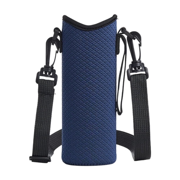 Bolsa portabotellas con funda protectora, accesorios para vasos, soporte para botellas agua para viajes, senderismo, camping, ciclismo y gimnasio. Azul marino