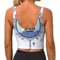 thumbnail image 3 of Haiem Not All Who Wander Are Lost2 Pattern Womens Sports Bra - U Neck Padded Low Impact Yoga Bra Workout Crop Top Gym Moisture-Wicking Workout Vest -Medium, 3 of 9