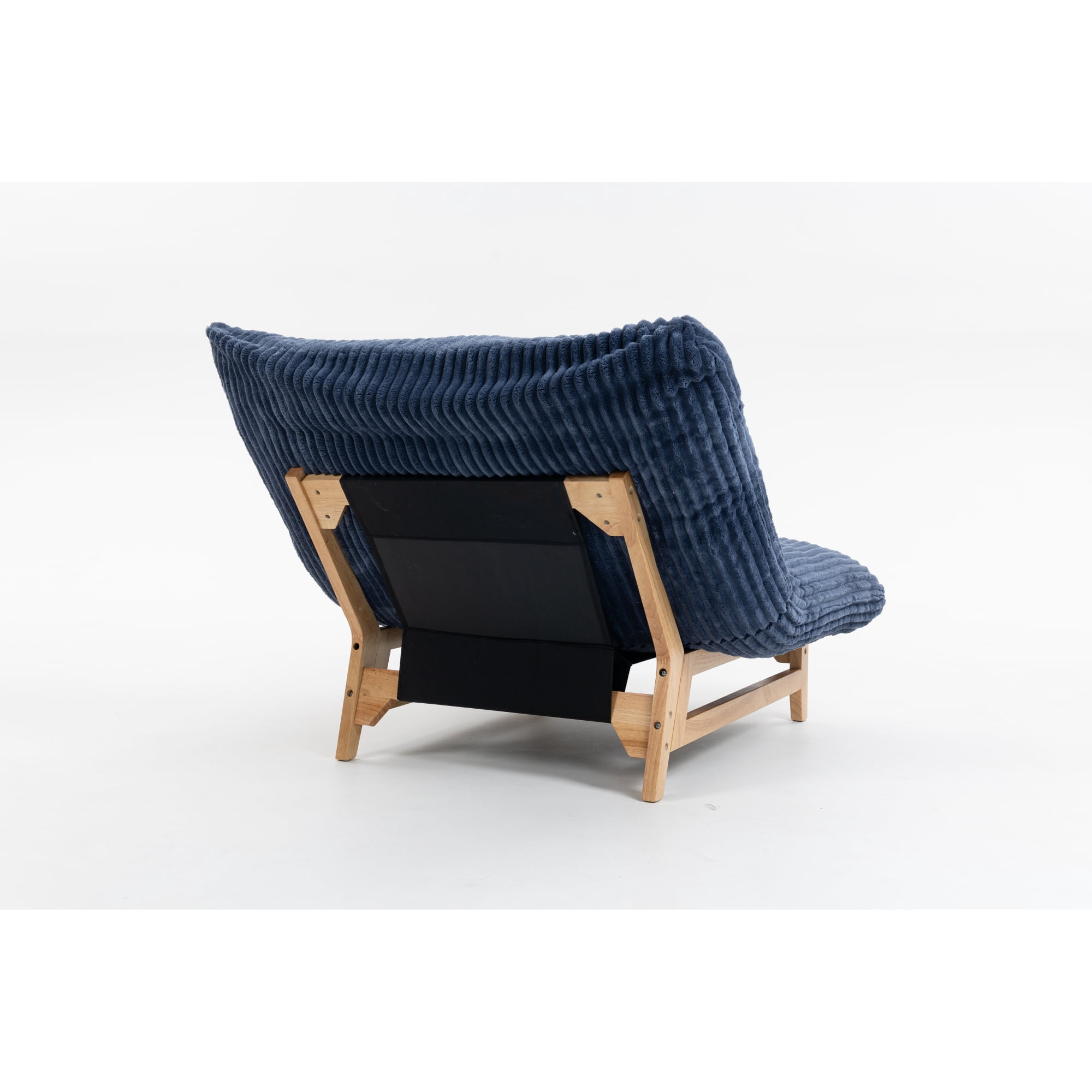 Leumius Accent Armless Chair Lazy Sofa Chair with Solid Wood Frame & Backrest,Corduroy Casual Single Sofa Chair for Living Room,Bedroom,Blue