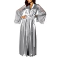 thumbnail image 2 of Nexjvus Women's Silk Sexy Pajamas Long Satin Robes, 2 of 10