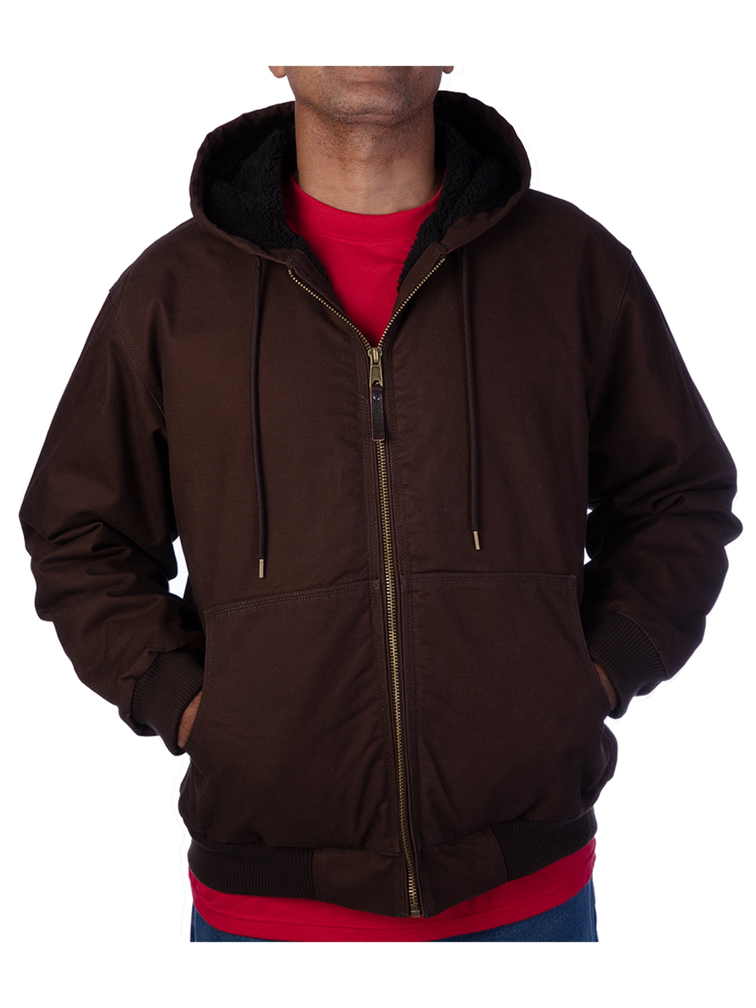 Smith's Workwear - Sherpa-Lined Duck Canvas Hooded Jacket - Walmart.com