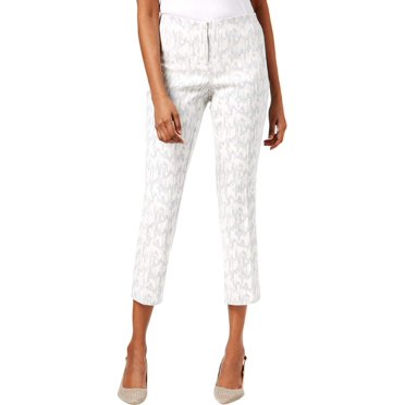 Alfani Womens Metallic Jacquard Capri Pants Size 4