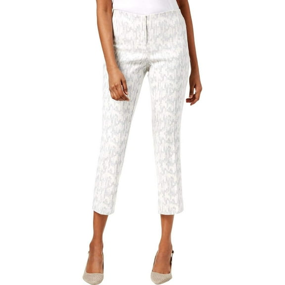 Alfani Womens Metallic Jacquard Capri Pants Size 4