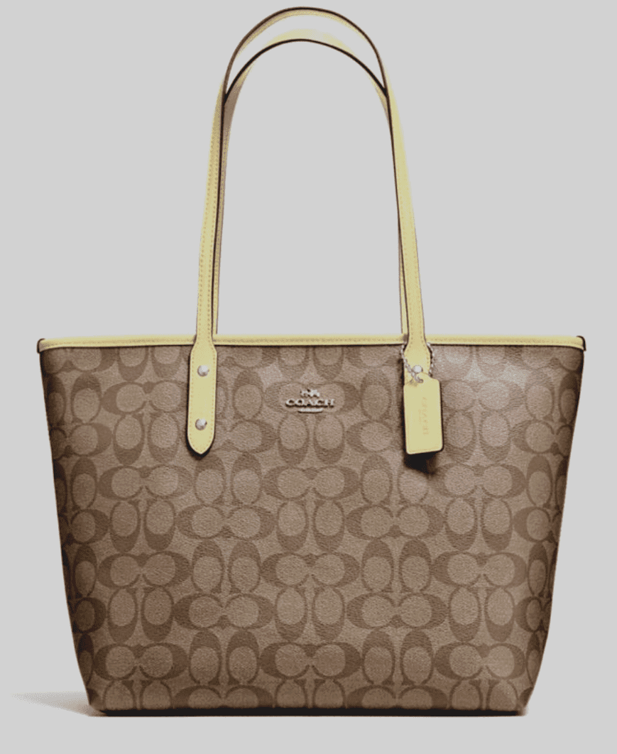 coach zip tote signature