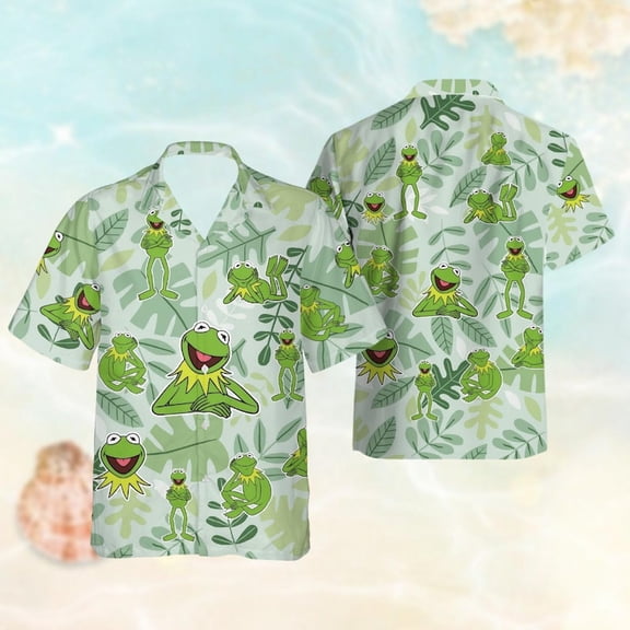 Kermit The Fr@g Hawaiian Shirt, The Mupp#ts Tropical Hawaii Shirt, Funny Fr@g Vacation Shirts, Cute Fr@g Shirt, Animal Lover
