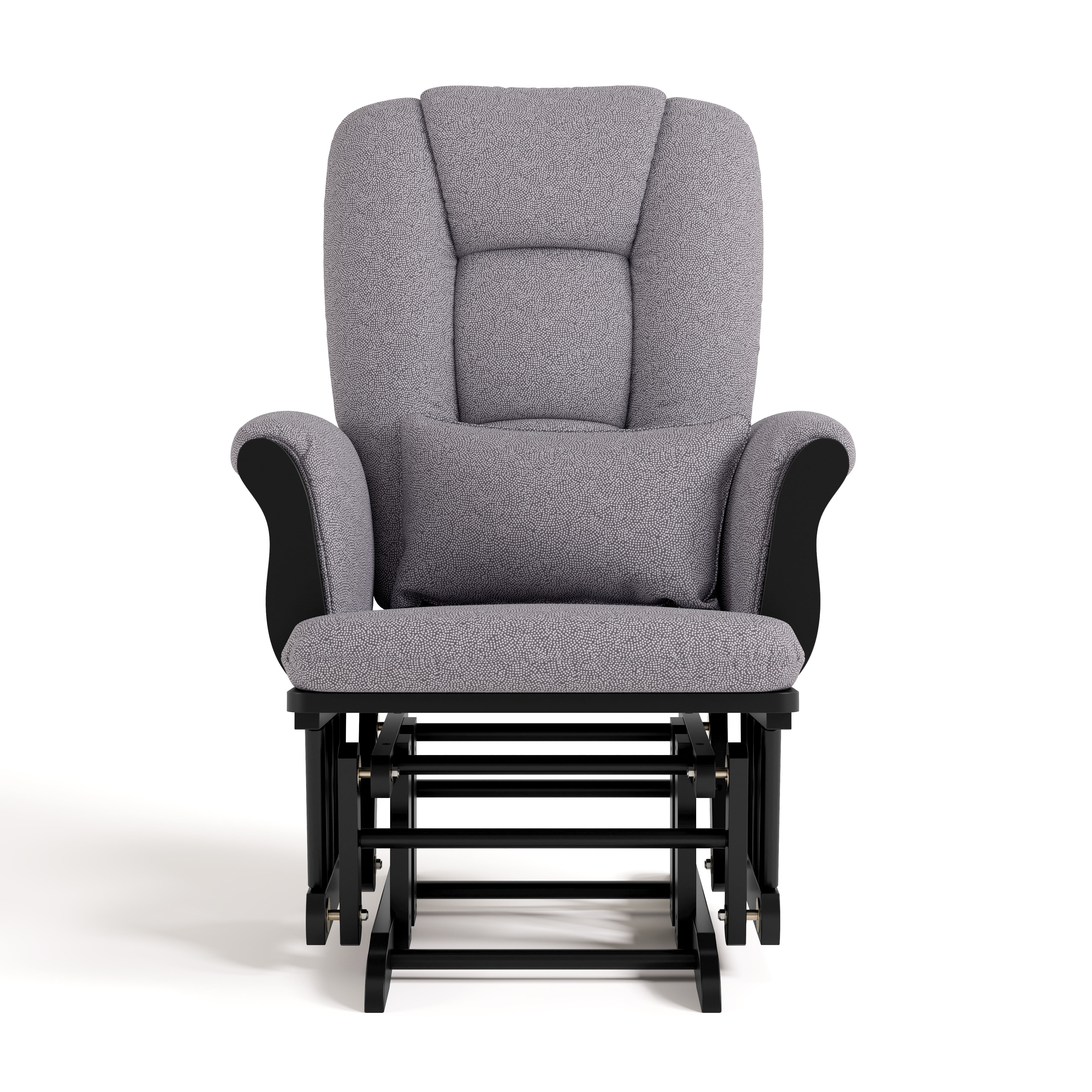 Storkcraft Tuscany Infant Nursery Glider & Ottoman Black with Gray Swirl