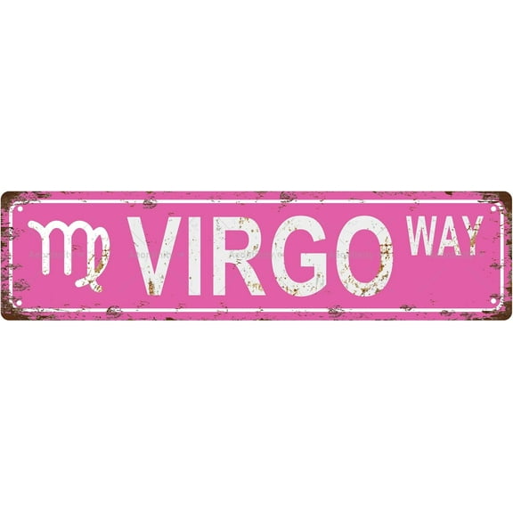 VIRGO Star Sign Zodiac Sign Vintage Metal Tin Sign, Street Sign, Home Decor, Room Decor, Wall Decor, Bathroom Decor, Bar Decor, Cafe Decor, Garage Decor, 16 x 4 Inch
