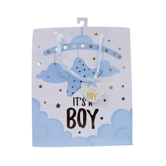 Bolsa Prichos Grande de Regalo Diseño de Estrellas Azul