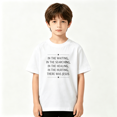 thumbnail image 2 of There Was Jesus Boys Graphic Print T-Shirt, Religious Christian Faith Slogan 100% Cotton Kids Short Sleeve Tee, 2 of 5