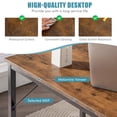 thumbnail image 6 of Giantex 40” Home Office Computer Desk, Modern Simple Writing Study Desk, Metal Frame Gaming Desk, Laptop PC Workstation, Rustic Brown, 6 of 8