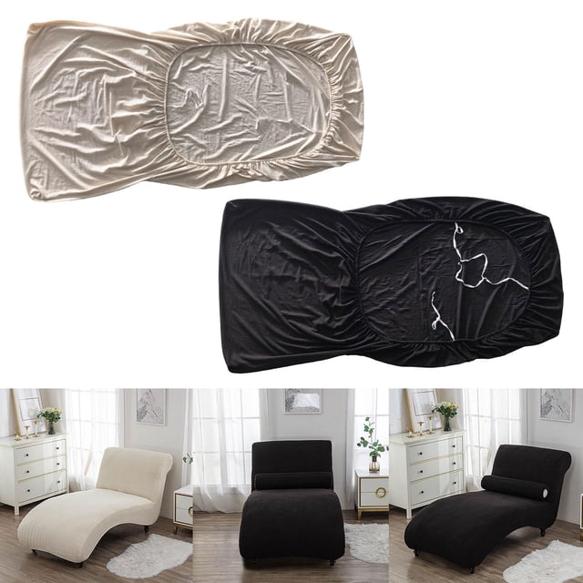 Paquete de 2 fundas elásticas para chaise longue sin brazos, funda interior lavable a máquina, protección de muebles para dormitorio de estar Estilo A perfecl Funda chaise longue