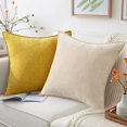 thumbnail image 4 of Fundas de almohada DecoruHome Chenille, 22 x 22 cm, juego de 2 unidades, color amarillo mineral, 4 of 9