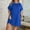 01 Blue, variant on Awdenio Women's Formal Dresses, Fashion Plus Size Women Loose Round-Neck Summer Short Sleeve Cotton and Linen Dress