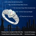 thumbnail image 3 of Gem Stone King 925 Sterling Silver White Simulated Opal Ring for Women (1.18 Cttw, Heart Shape 6MM, Available in Size 5, 6, 7, 8, 9), 3 of 6