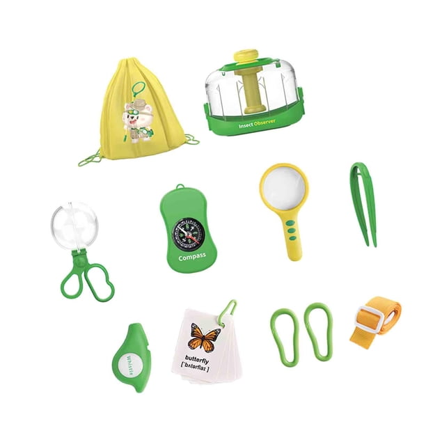 Kit de captura de insectos portátil para niños, kit de exploración al aire libre para niños a partir de 3 años 11 Uds.