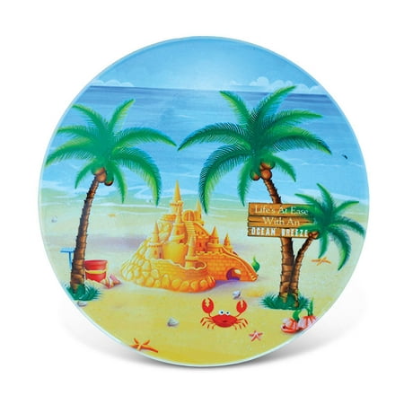 Coastal Accessories Puzzled Ceramic Coaster ?Sand Castle?, 0.25 Inch Thick Intricate & Meticulous Detailing Art Handcrafted Decorative Drinkware Coasters Board Coastal Beach Island Birds Themed Home & Kitchen Accessory ()