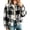 Black, variant on Women's Flannel Cropped Plaid Shacket Jacket Casual Fall Long Sleeve Button Down Collared Outerwear Coat Trendy Oversized Comfy Business Work Outdoor Crop Jackets with Pockets
