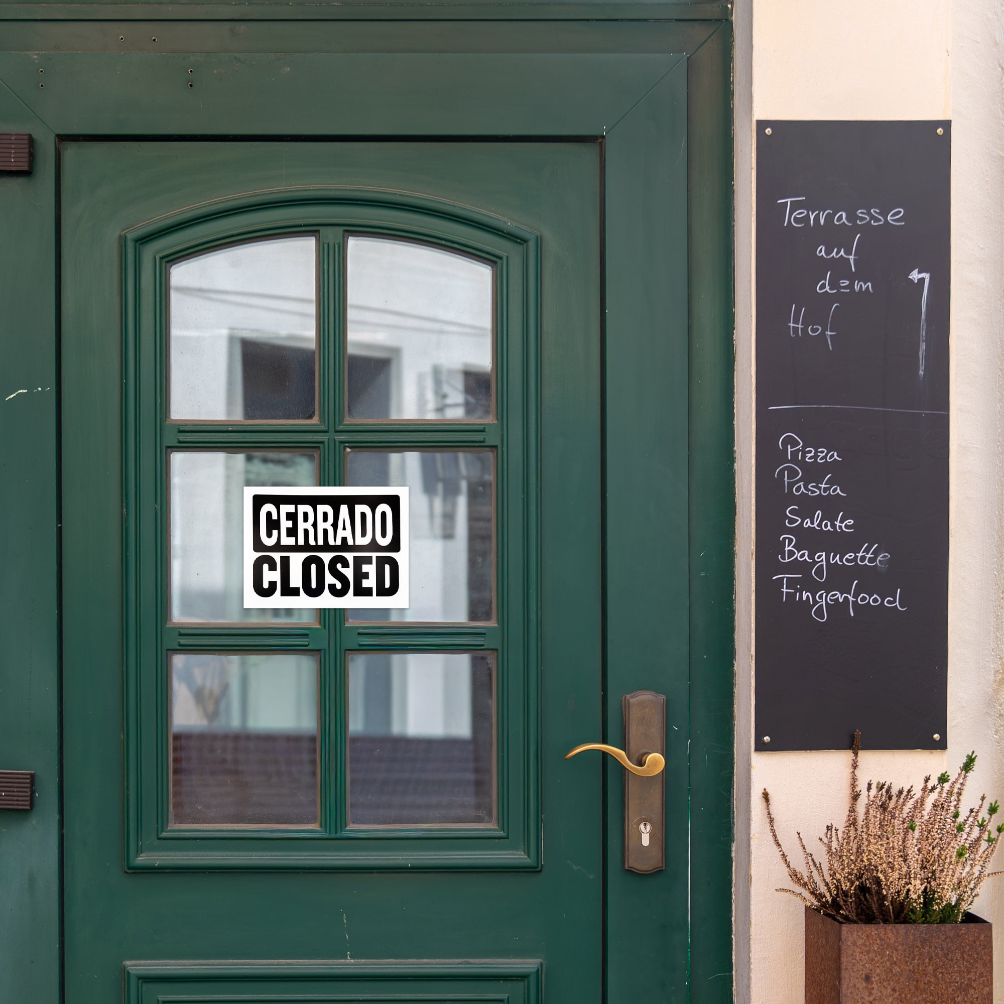 BAZIC Abierto & Cerrado Sign on Back, Open & Closed Sign 9"X12", Double Sides Plastic Signs, 4-Pack