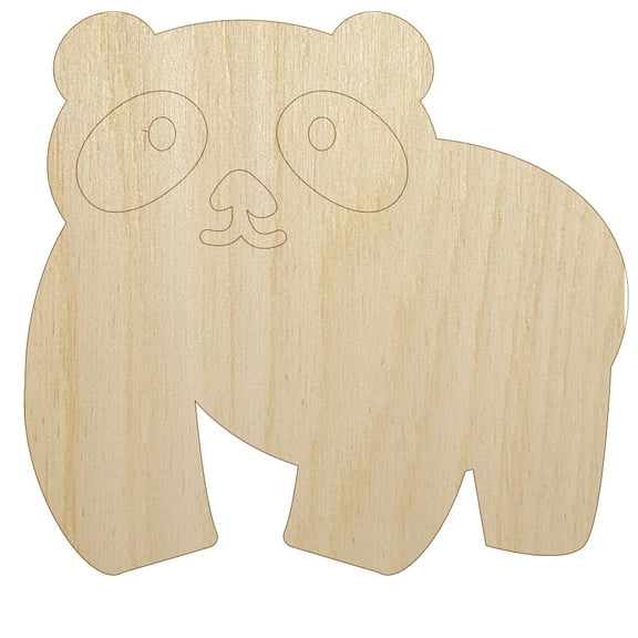 Panda Walking Doodle Wood Shape Unfinished Piece Cutout Craft DIY Projects - 4.70 Inch Size - 1/8 Inch Thick