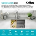 thumbnail image 4 of KRAUS Kore 23" Undermount Workstation 16 Gauge Single Bowl Stainless Steel Kitchen Sink with Accessories, 4 of 8