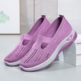 thumbnail image 5 of CQONEPT Women's Woven Breathable Soft Sole Shoes - 2025 Non-Slip Walking Slip on Foam Shoes, Lightweight Comfort Platform Mesh Slip in Sneakers Arch Support Size 8.5 Purple, 5 of 8