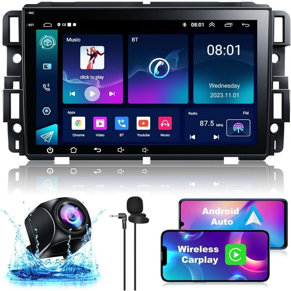 THONZER 8" Android 12 IPS Touch Screen Car Stereo for Chevrolet Chevy Silverado GMC, 2G 32G