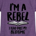 thumbnail image 3 of Instant Message - Rebel Read Past BedtI'me - Toddler And Youth Girls Short Sleeve Graphic T-Shirt, 3 of 6