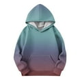 thumbnail image 5 of Girls Hoodies & Sweatshirts Casual Kid Girls Boys Hooded Sweatshirt Warm Pullover Hoodie Long Sleeve Shirts with Pockets Gradient Tops Tunic Baggy Fleece Jumper Tracksuit, 5 of 6