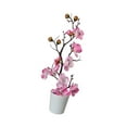 thumbnail image 4 of Dualoai Branch Artificial Potted Flower Faux Potted Flowers for Bedroom Home Wedding Pink, 4 of 9