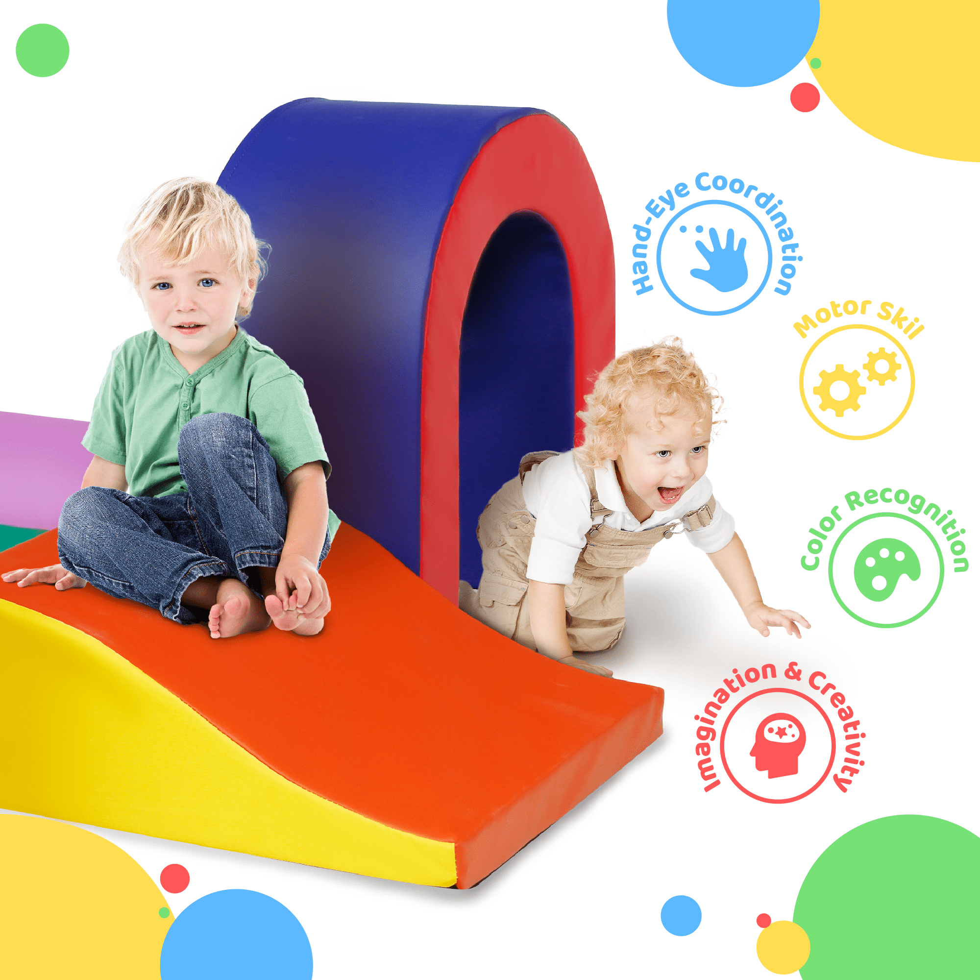 LINLUX 10-Piece Toddler Climbing Foam Block, Soft Foam Building Blocks for Kids, Baby Climbing Toys