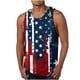 thumbnail image 2 of Tanques para Hombre para el Verano Solto Chaleco Impresión Deportivo Cuello Redondo, Casual, 2 of 6