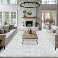 thumbnail image 4 of Area Rug for Living Room, Grey Spring Floral Non-Slip Indoor Ex Large Carpet for Bedroom/Dining Room, Modern Abstract Art Farmhouse Washable Low-Profile Rectangle Floor Runner Rugs - 8 x 10 Ft, 4 of 7
