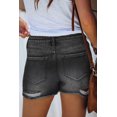 thumbnail image 5 of Short en Jean Effiloché Taille Haute Noir pour Femmes, 5 of 5