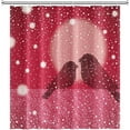 thumbnail image 4 of Couple Birds Shower Curtain Snowy White Dots Bird Lovers Romantic Sunrise Red Happy Valentine''s Day Shower Curtain for Bathroom Water Repellent Polyester 72W x 72L inch, 4 of 6