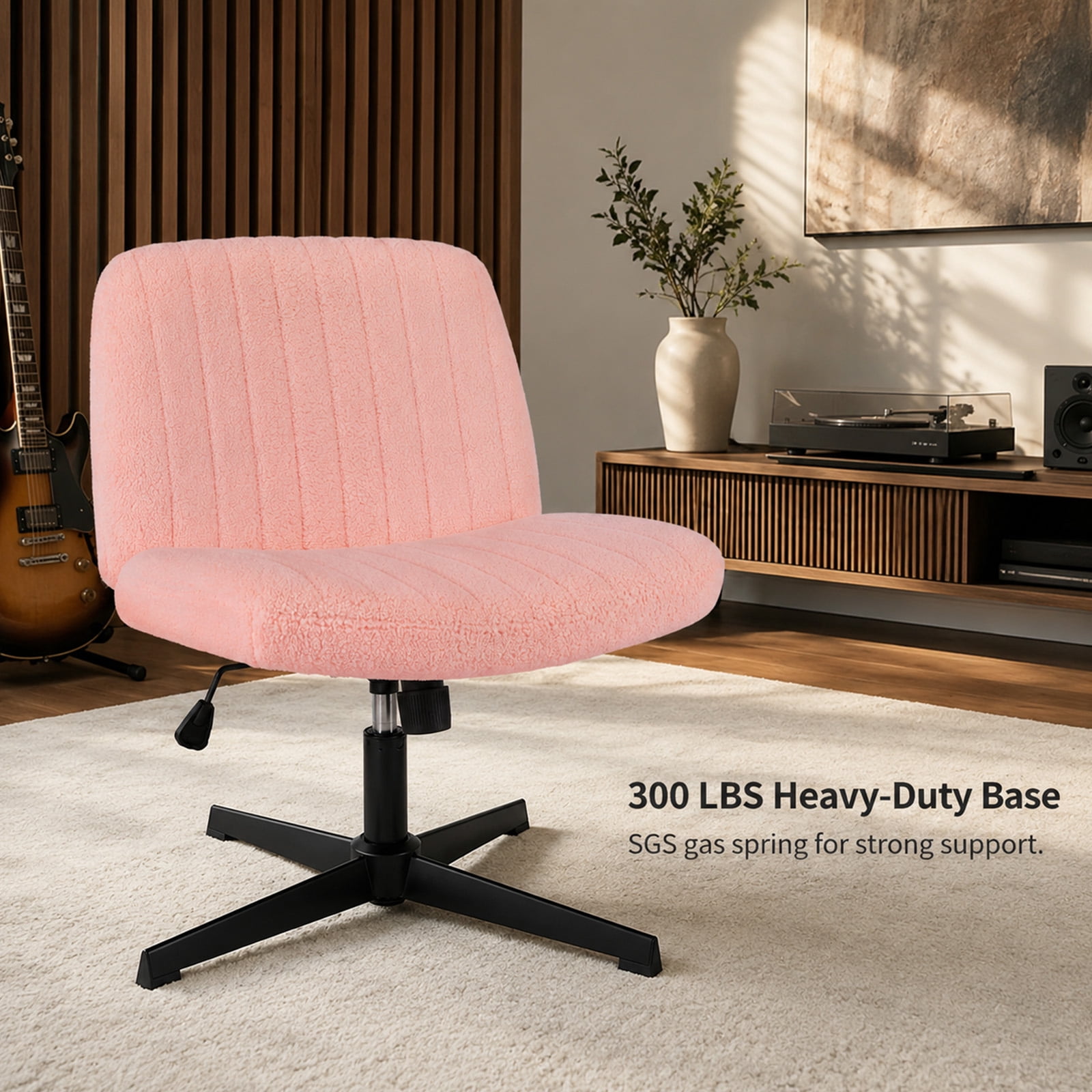 Alvantor Criss Cross Office Chair, No Wheels Armless Swivel, Wide Seat Criss Cross Chair for Home Office & Reading Room